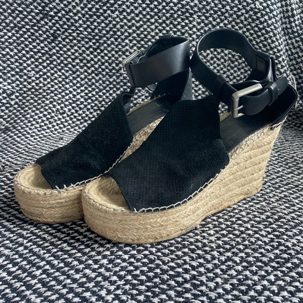 Marc Fisher Annie espadrille perforated wedges